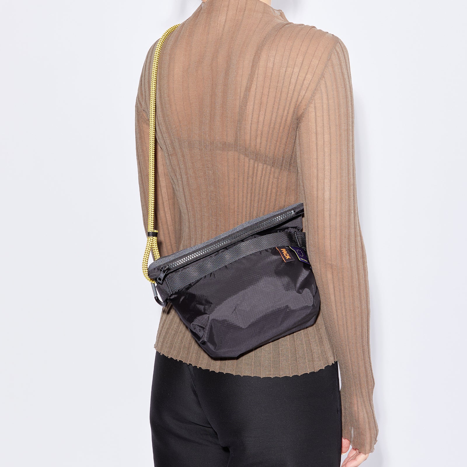 Black bag with yellow strap cheap