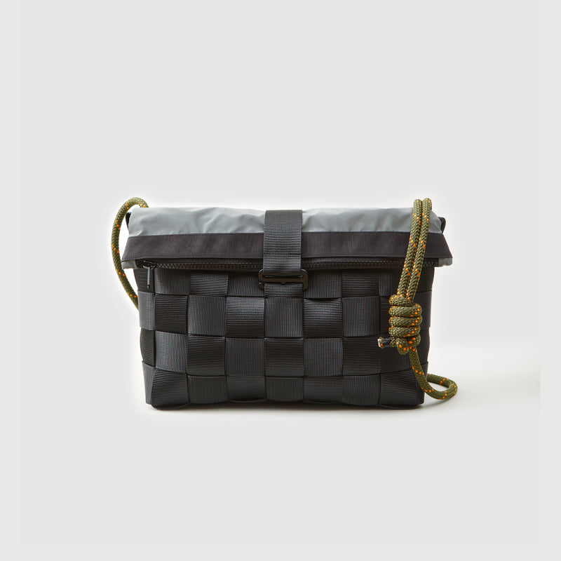A204//WIDE WEB.MEDIUM.RECTANGLE BASKET SLING - silver reflective