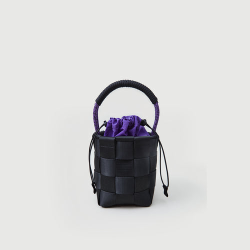 A221 DRAWSTRING SQUARE BASKET S - potassium purple with potassium purple rope handle