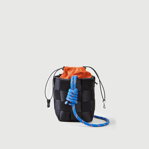 A220 DRAWSTRING SQUARE BASKET - SMALL - curium orange / rope strap