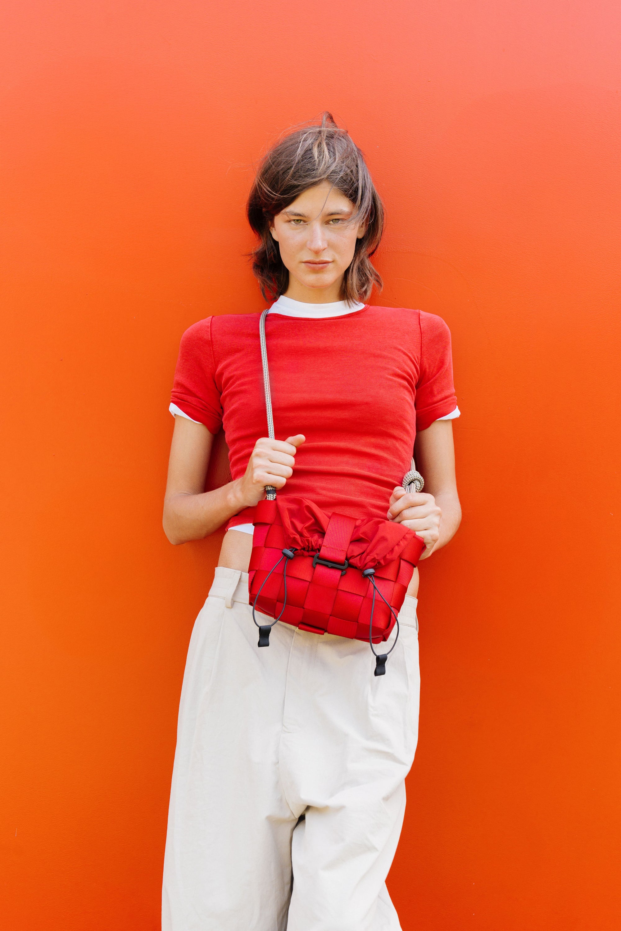 Small Box Basket Drawstring Sling - A202