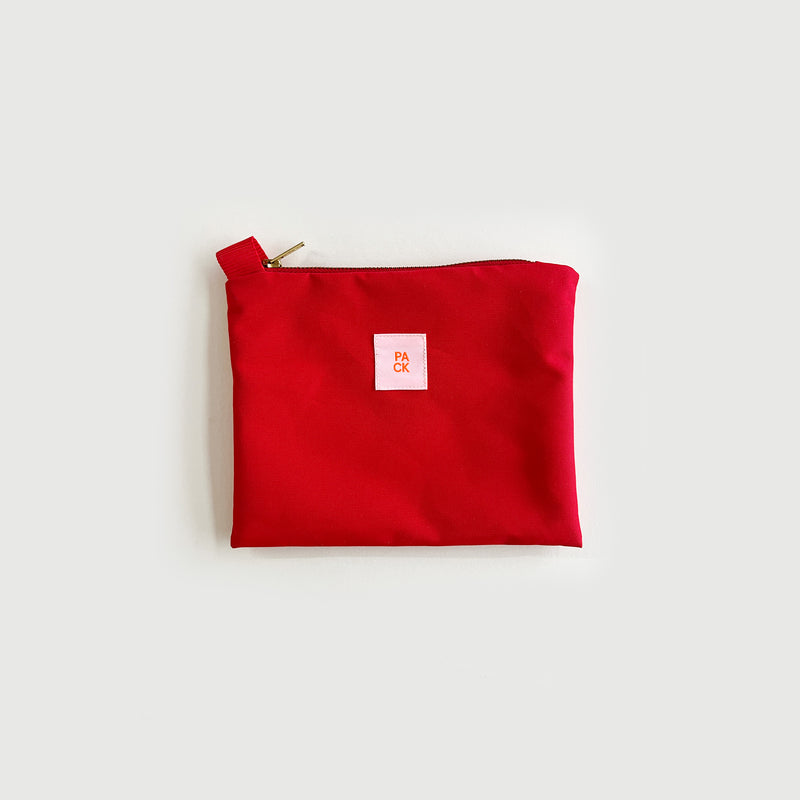M606//GOLD ZIP.POUCH - radon red